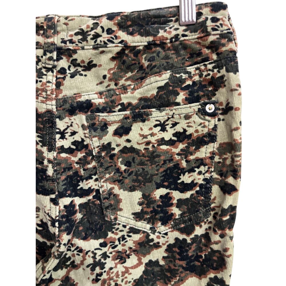 Pilcro Anthropologie Pants Womens 28 Camo Floral Corduroy High Rise Skinny EUC - Picture 7 of 13